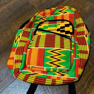 Used kente cloth backpack